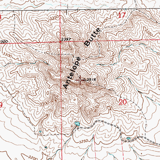 Topographic Map of Antelope Butte, SD