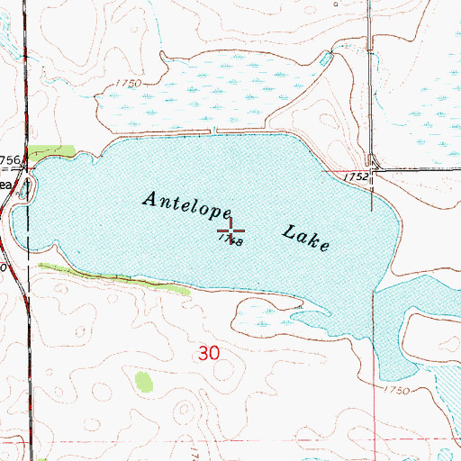 Topographic Map of Antelope Lake, SD