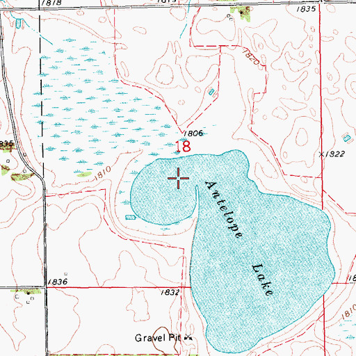Topographic Map of Antelope Lake, SD