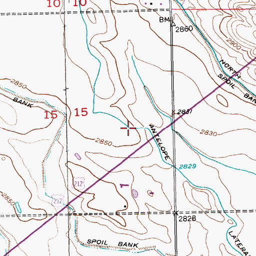 Topographic Map of Antelope Lateral, SD