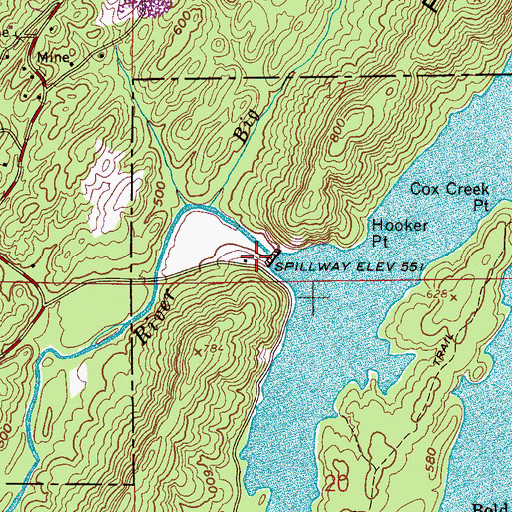 Topographic Map of Lake Purdy, AL