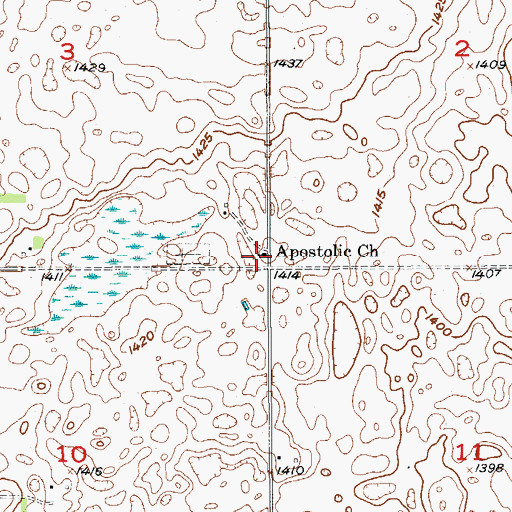 Topographic Map of Apostolic Church, SD