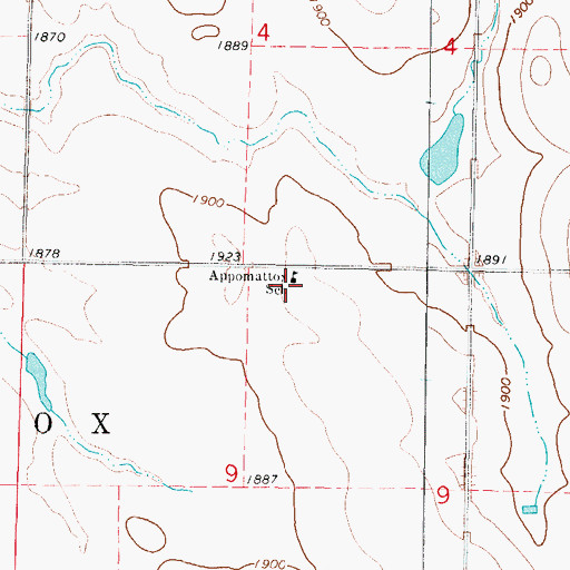 Topographic Map of Appomattox School, SD