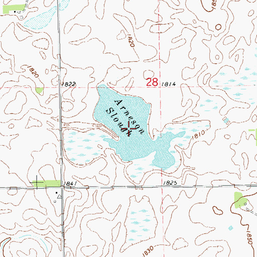 Topographic Map of Arneson Slough, SD