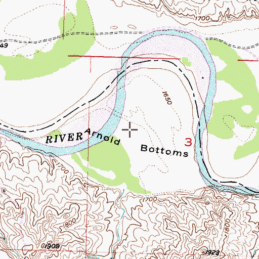 Topographic Map of Arnold Bottoms, SD