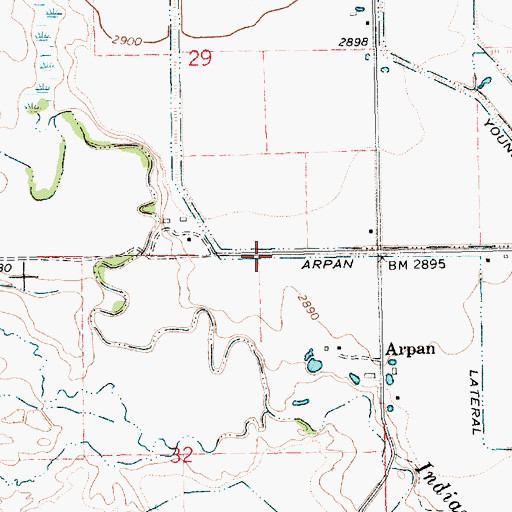 Topographic Map of Arpan Lateral, SD