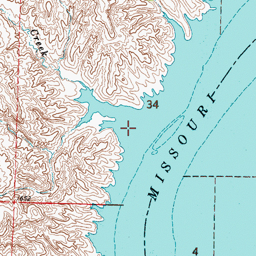 Topographic Map of Arrowhead Spring Creek, SD