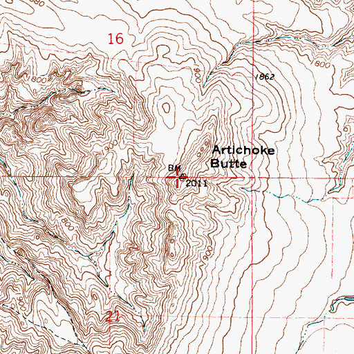 Topographic Map of Artichoke Butte, SD