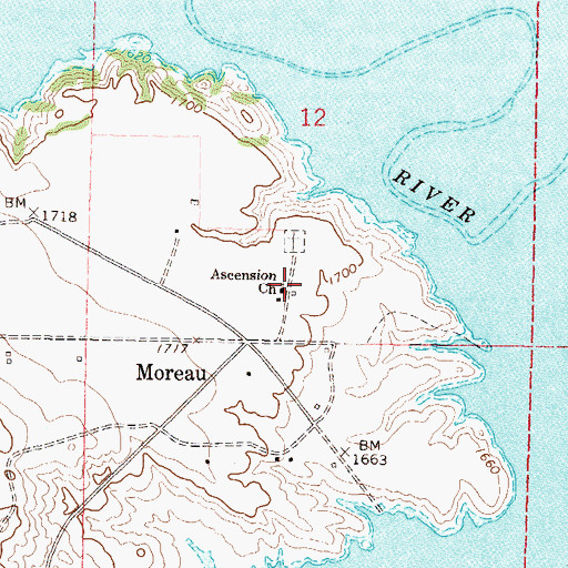 Topographic Map of Ascension Church, SD