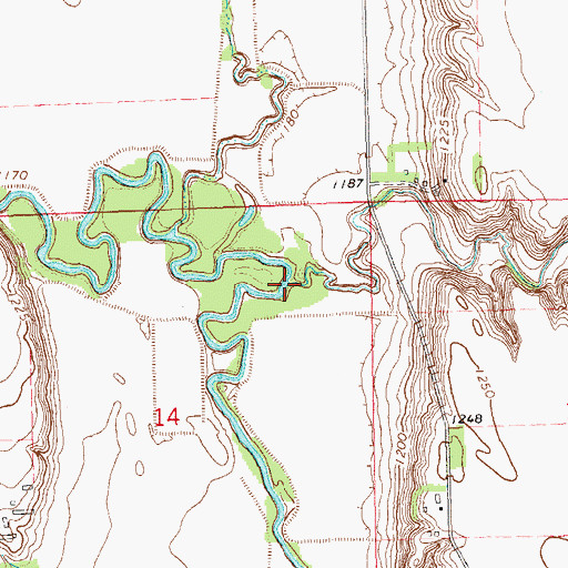 Topographic Map of Ash Creek, SD