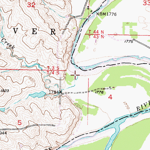 Topographic Map of Ash Creek, SD