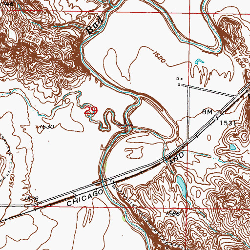 Topographic Map of Ash Creek, SD