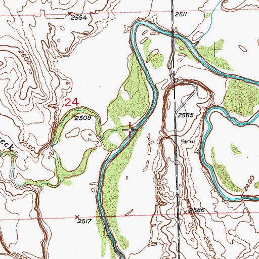 Topographic Map of Ash Creek, SD