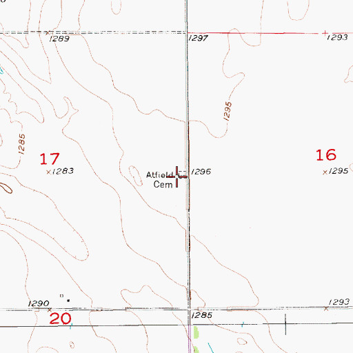 Topographic Map of Atfield Cemetery, SD