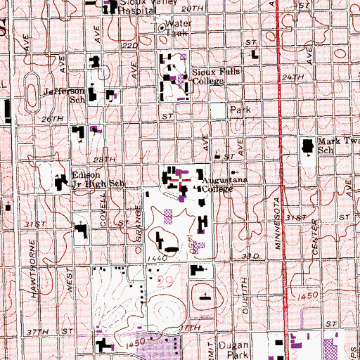 Topographic Map of Augustana College, SD