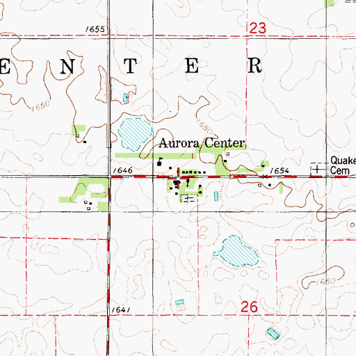 Topographic Map of Aurora Center, SD