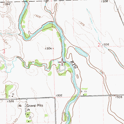 Topographic Map of Bachelor Creek, SD
