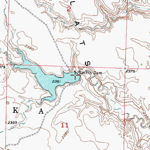 Topographic Map of Bachin Dam, SD