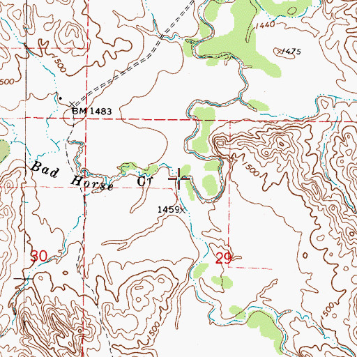 Topographic Map of Bad Horse Creek, SD