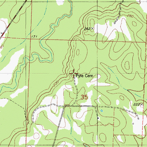 Topographic Map of Pyle Cemetery, AL
