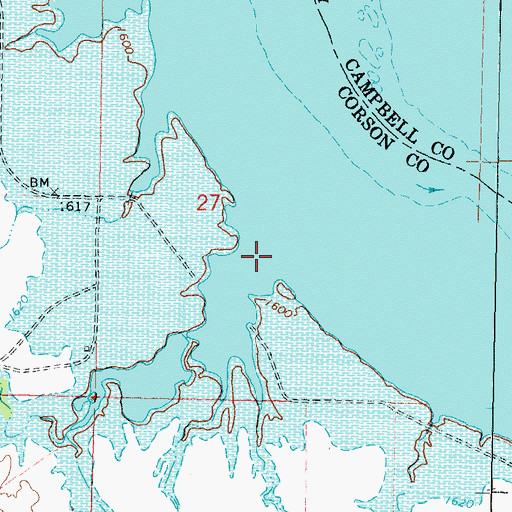 Topographic Map of Baldhead Creek, SD