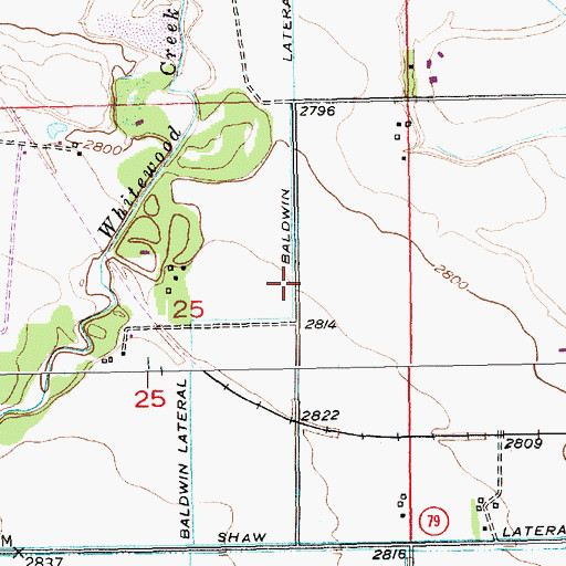 Topographic Map of Baldwin Lateral, SD