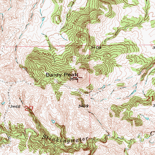 Topographic Map of Baldy Peak, SD