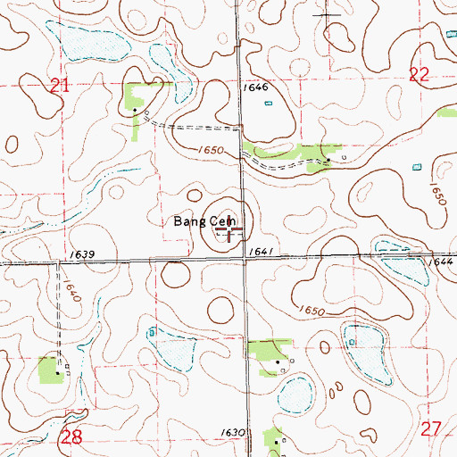 Topographic Map of Bang Cemetery, SD