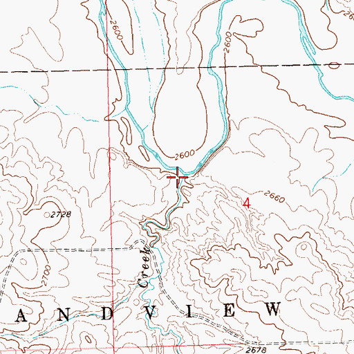 Topographic Map of Bar H Creek, SD