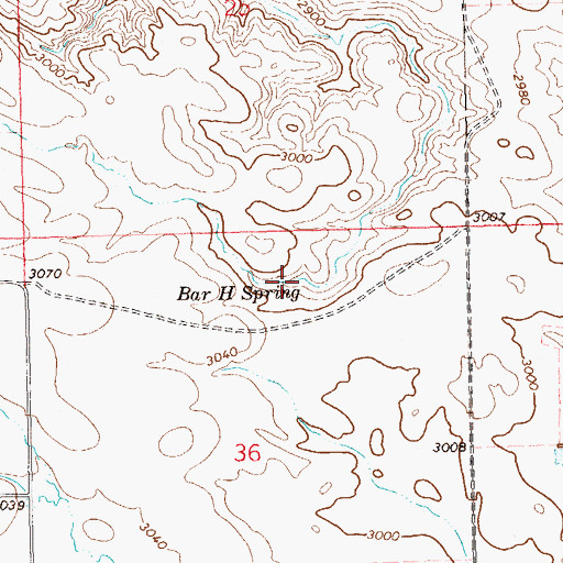 Topographic Map of Bar H Spring, SD