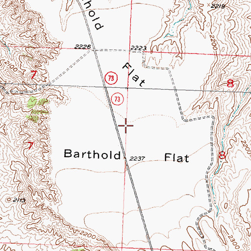 Topographic Map of Barthold Flat, SD
