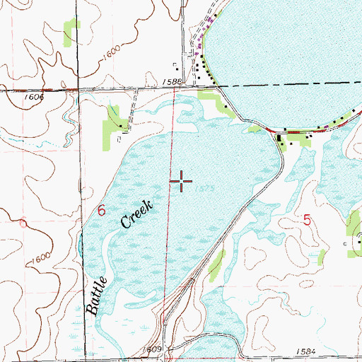 Topographic Map of Battle Creek, SD