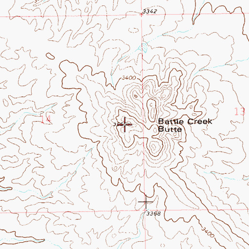 Topographic Map of Battle Creek Butte, SD