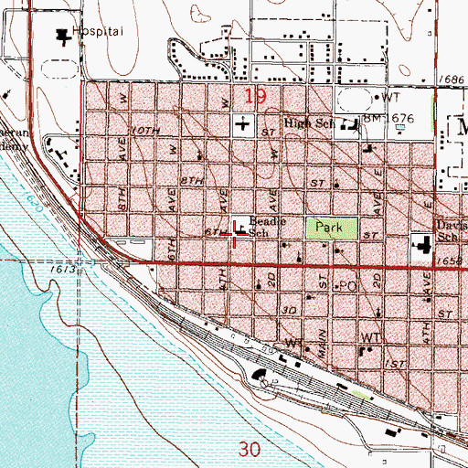 Topographic Map of Beadle School, SD