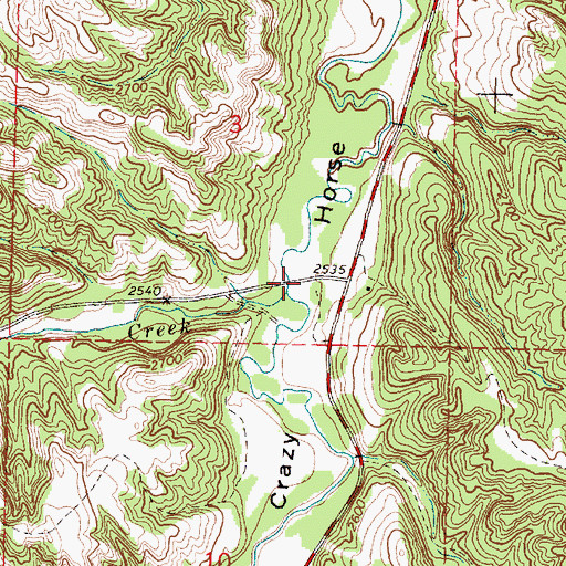 Topographic Map of Beads Creek, SD