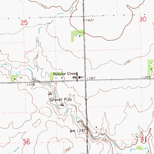 Topographic Map of Beaver Creek Church, SD