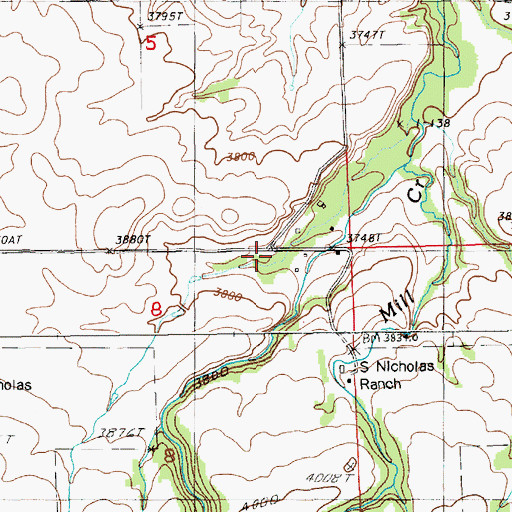 Topographic Map of Beaver Creek School, SD