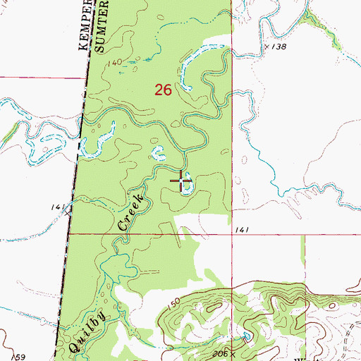 Topographic Map of Quilby Creek, AL