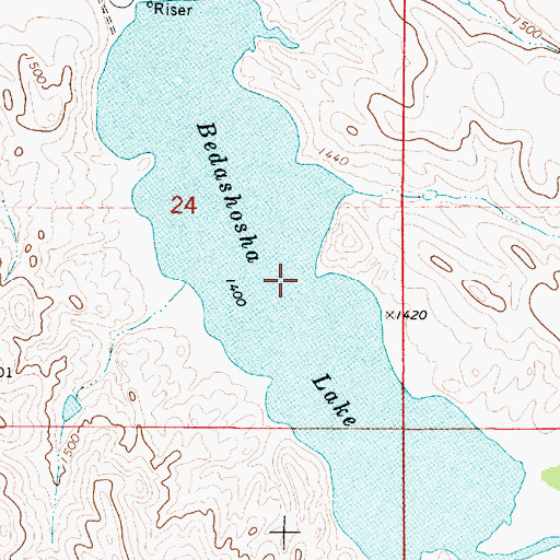 Topographic Map of Bedashosha Lake, SD