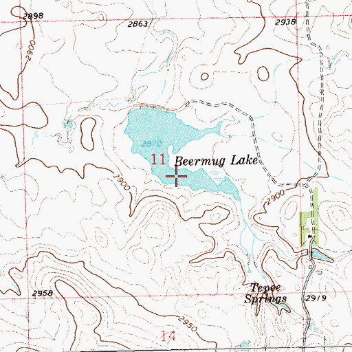 Topographic Map of Beermug Lake, SD