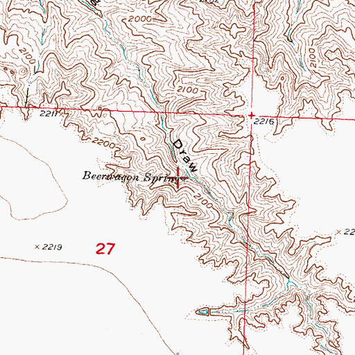 Topographic Map of Beerwagon Spring, SD