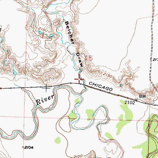 Topographic Map of Belcher Draw, SD