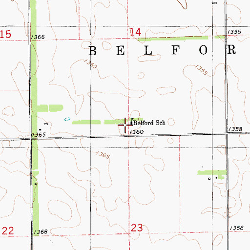 Topographic Map of Belford School, SD
