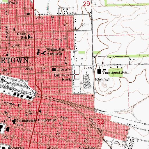 Topographic Map of Belmont Park, SD