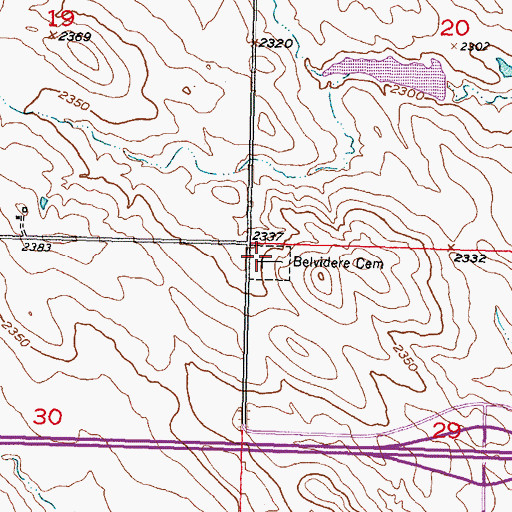 Topographic Map of Belvedere Cemetery, SD