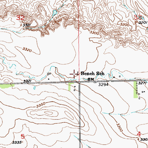 Topographic Map of Bench School, SD