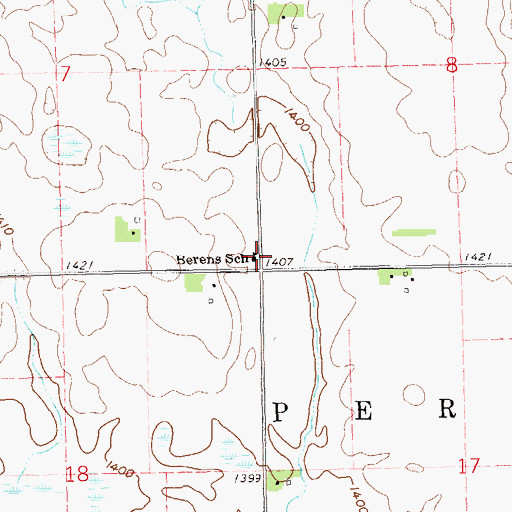 Topographic Map of Berens School, SD
