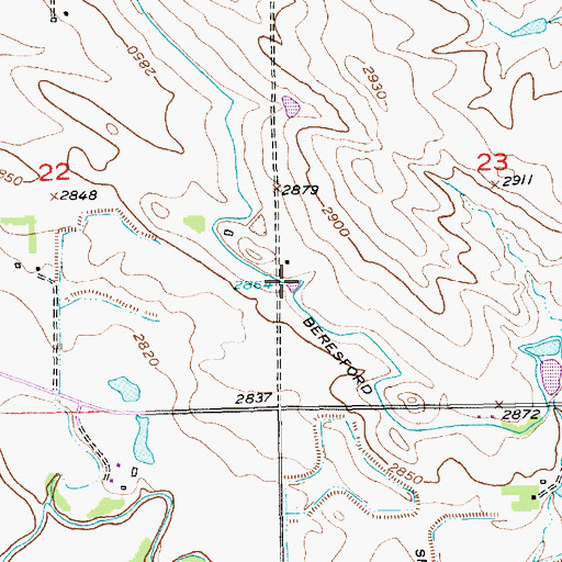 Topographic Map of Beresford Lateral, SD