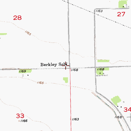 Topographic Map of Berkley School, SD