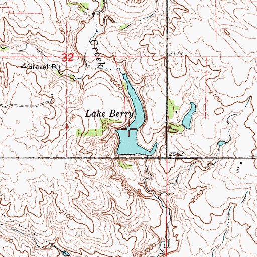 Topographic Map of Lake Berry, SD